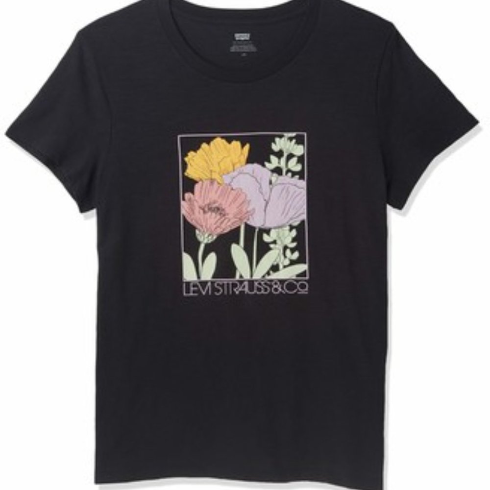 Levi’s floral linear graphic logo tee black xl